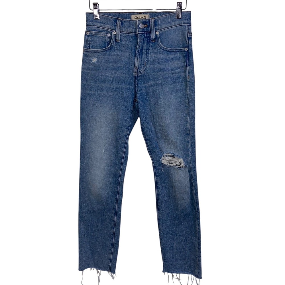 Madewell The Perfect Vintage Jean High Rise Straight Distressed Blue Denim 24P - Picture 2 of 12
